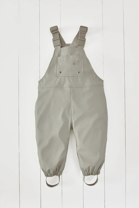 Image of Grass & Air Kids Rainster Dungaree in Grey Size: 3-4 Years Grey Unisex 3-4 Years