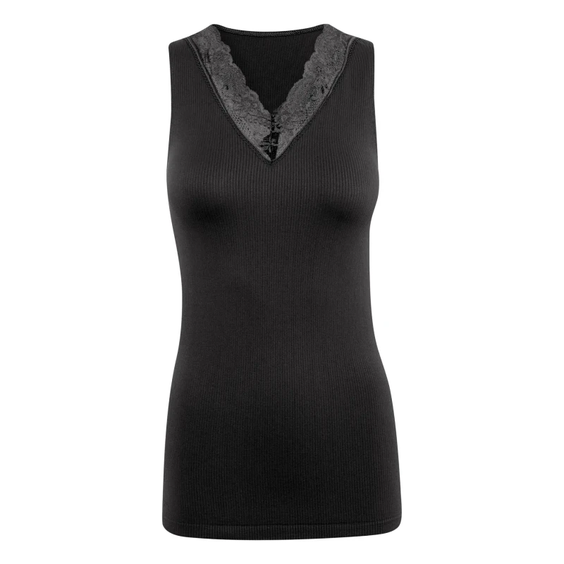 Image of culture Womens ribbed tank top CULTURE Camilla Noir Female L/XL