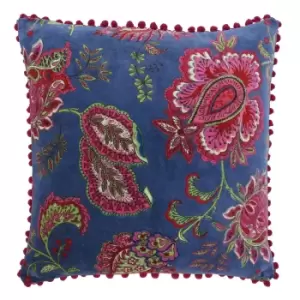 Image of Malisa Paisley Cushion Smoke Blue, Smoke Blue / 50 x 50cm / Polyester Filled
