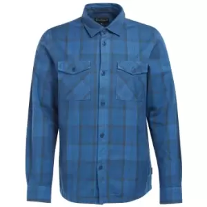 Image of Barbour Mens Overdyed Cannich Overshirt Blue Large