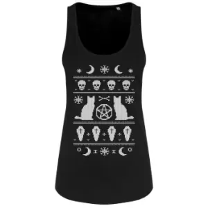 Image of Grindstore Ladies/Womens Bewitched Black Floaty Tank (Large (UK 12-14)) (Black)