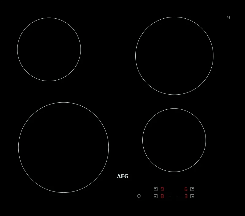 Image of AEG HRX64300CB 60cm Series 3000 4 Zone Frameless Ceramic Hob - BLACK HRX64300CB