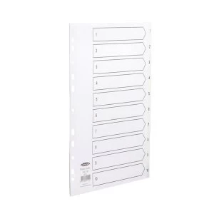 Image of Concord White Index Polypropylene 120 Micron Europunched 1-10 A4 Ref 64101