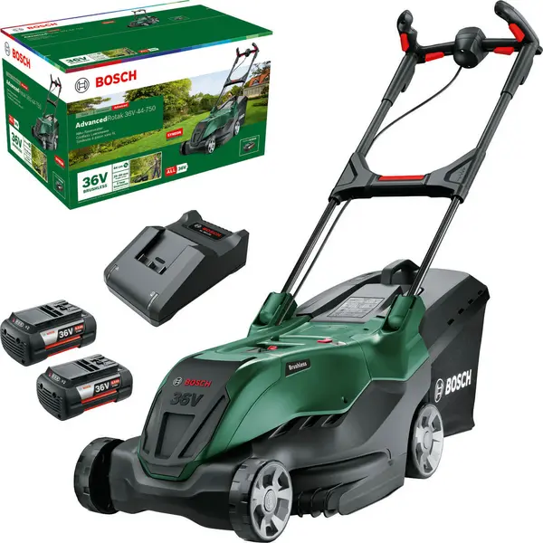 Image of Bosch AdvancedRotak 36V-44-750 36V 2 x 6Ah Li-ion Cordless Rotary Lawnmower