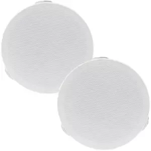 Image of PAIR of 4" Mini Low Profile Ceiling Speaker 8 OHM 2 Way Compact Mount Slim Line