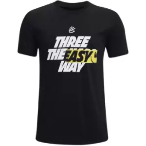 Image of Under Armour Curry Three T Shirt Juniors - Black