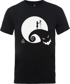 Image of Disney The Nightmare Before Christmas Jack And Sally Moon Black T-Shirt - XS