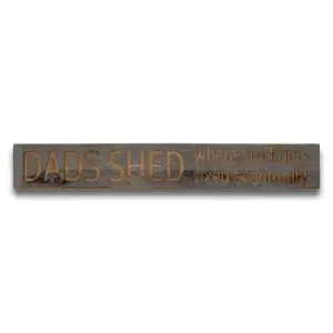 Image of Dads Shed Grey Wash Wooden Message Plaque