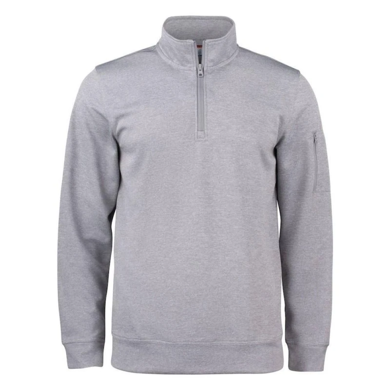 Image of Clique Mens Basic Active Quarter Zip Sweatshirt in Grey Size: Small Grey Male S