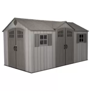 Image of Lifetime 15x8 ft Rough Cut Dual Entry Outdoor Storage Shed