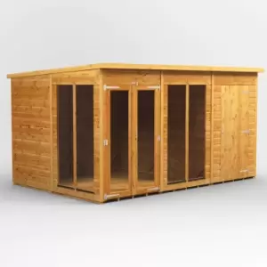 Image of 12X8 Power Pent Summerhouse Combi Including 4ft Side Store