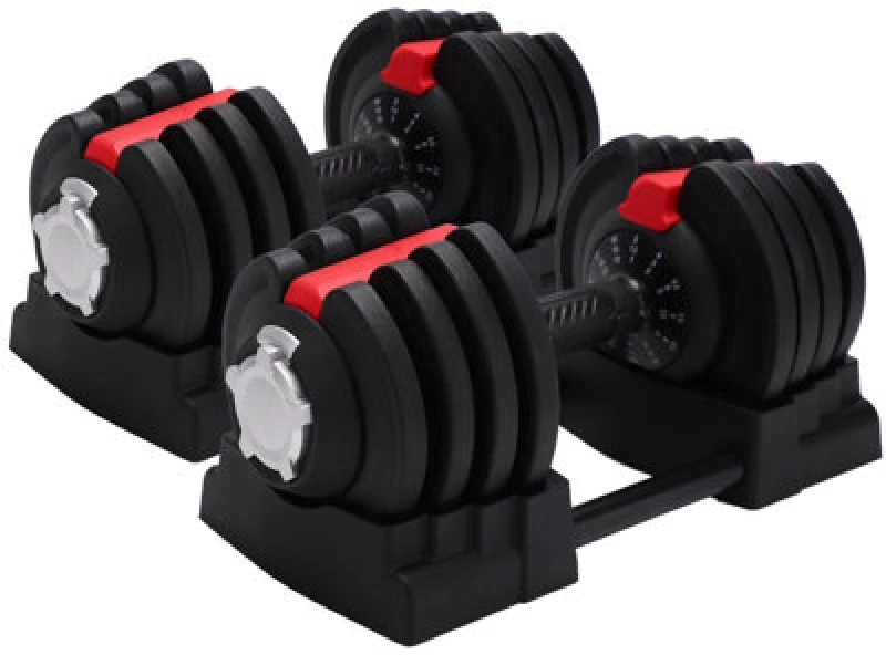 Image of Centurion Supports Strongology Element18 Black And Red Home Fitness Smart Adjustable Dumbbell From 1.5Kg Up To 18Kg Training Weights Pair