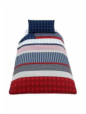 Image of Catherine Lansfield Stars and Stripes Double Duvet Cover