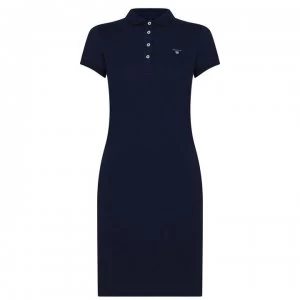 Image of Gant Gant Pique Dress - 433 EVENING BLU
