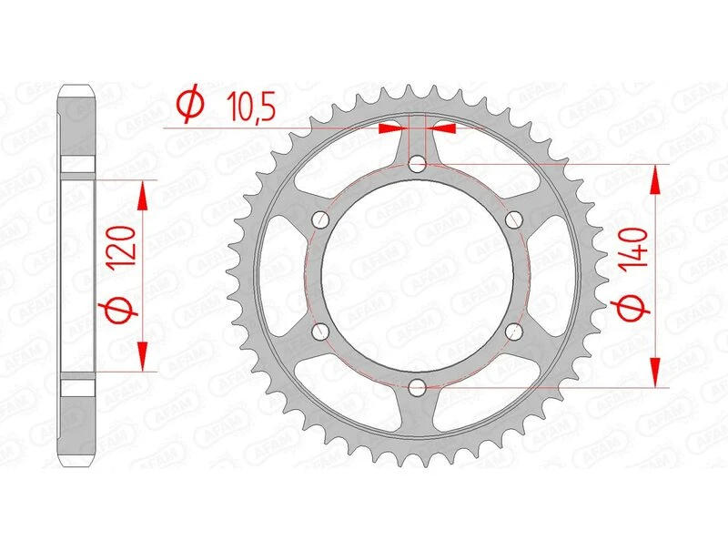 Image of AFAM Steel Standard Rear Sprocket 16603 - 530