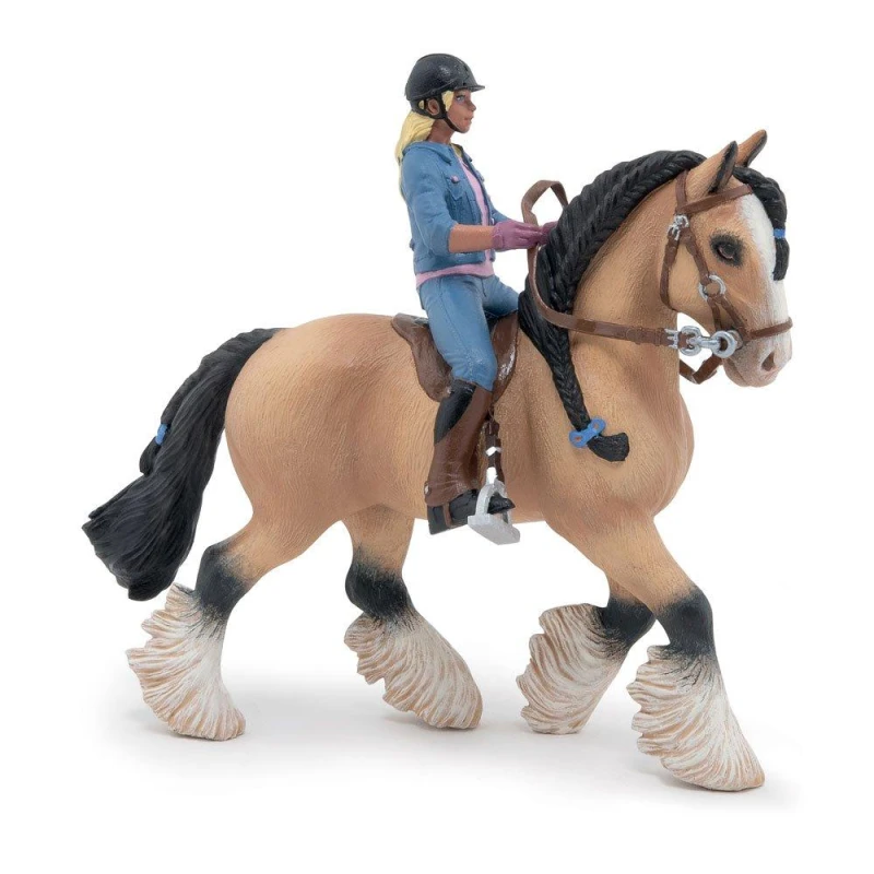 Image of Difuzed Horse and Ponies Tinker and her Young Rider Toy Figure Set, Three Years and Above, Beige/Black (51572) Multi unisex