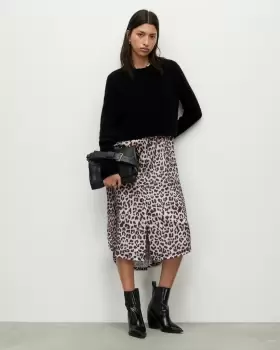Image of AllSaints Angelina 2-In-1 Leopard Print Dress
