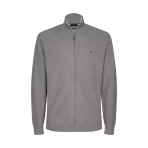 Image of Tommy Hilfiger Structured Full Zip Sweater - Grey