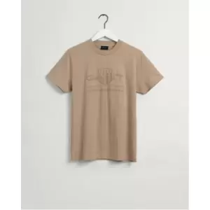 Image of Gant Tonal Shield T Shirt - Beige