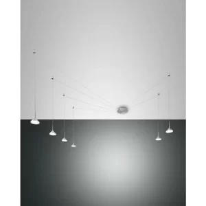 Image of Fabas Luce Isabella LED Cluster Pendant Ceiling Light Satin Aluminum Glass