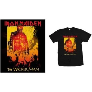Image of Iron Maiden - The Wicker Man Fire Mens Medium T-Shirt - Black