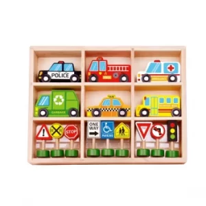 Image of Wooden Transportation & Street Signs Set