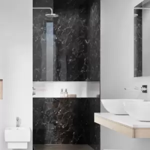 Image of Black Marble PVC Shower Wall Panel - 2400 x 1000mm