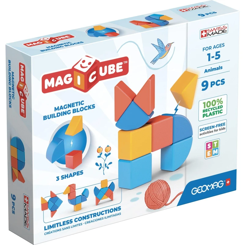 Image of GEOMAG Magicube Magnetic Shapes Animals - 9 Pieces Make Your Own Toys One Size Multi 42973899000