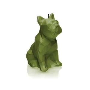 Image of Olive Low Poly Bulldog Candle
