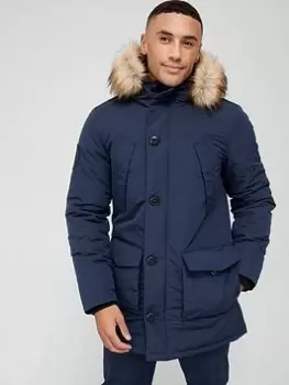 Image of Superdry Everest Parka Jacket - Navy, Size L, Men