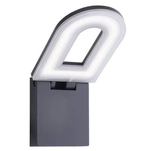 Image of LED Outdoor Aluminium Frosted Wall Light Grey IP44