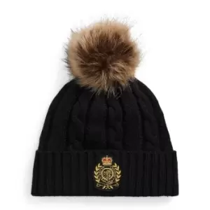 Image of Lauren by Ralph Lauren Cable Beanie - Black