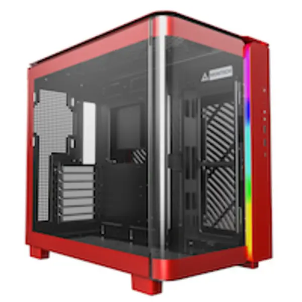Image of Montech KING 95 Midi-Tower, Tempered Glass, ARGB - Red