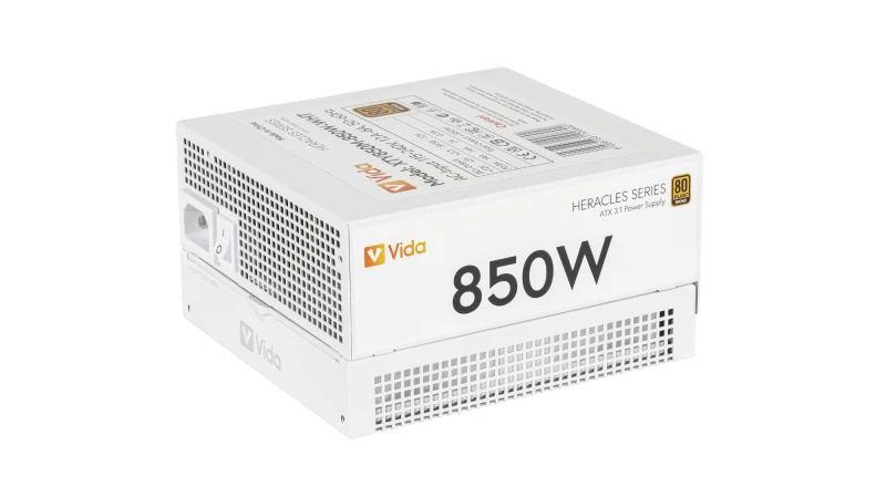 Image of VIDA 850W Heracles White ATX 3.1 Gaming PSU. 80+ Bronze. 140mm Ultra-Q