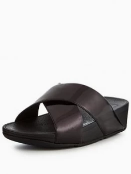 Image of FitFlop Lulu Cross Slide Sandal Black Size 8 Women
