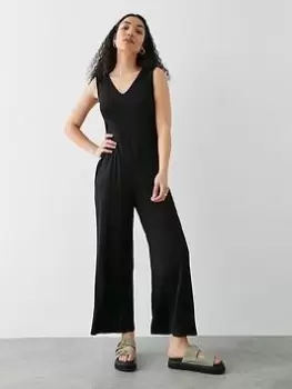 Image of Dorothy Perkins V Neck Jumpsuit - Black, Size 8, Women