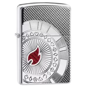 Image of Zippo Armor High Polish Chrome 167 Poker Chip windproof lighter