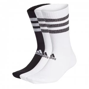 Image of adidas 3S Glam Crew Socks Womens - White/Black