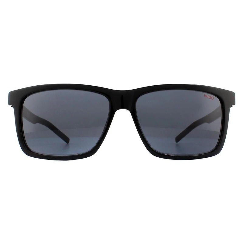 Image of HUGO Rectangle Black Grey Sunglasses Black