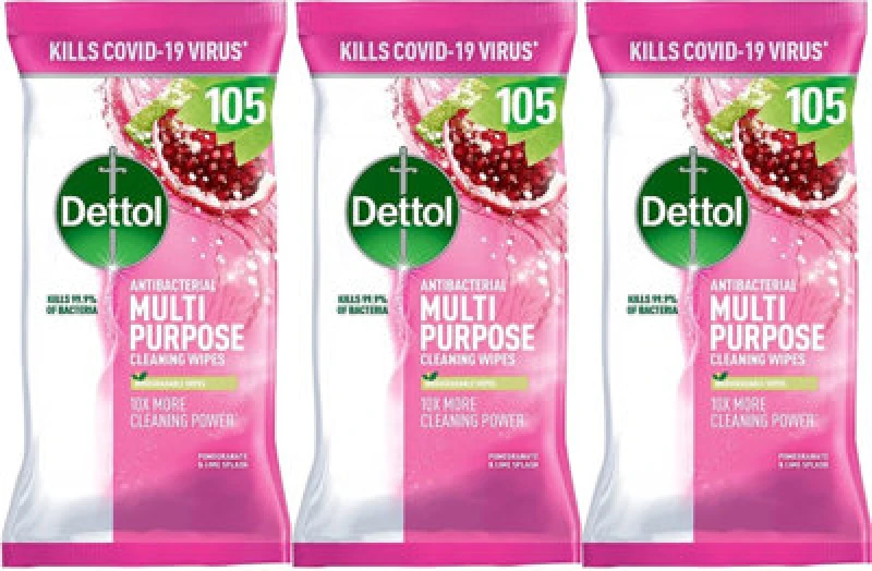 Image of Dettol Multi Purpose Cleaning Wipes Pomegranate Pack 105 - 3244472 EXR58995RB