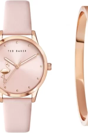 Image of Ted Baker Fitzrovia Flamingo Watch and Bracelet Gift Set