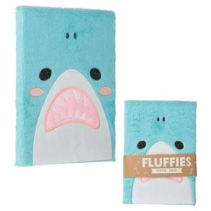 Image of Shark Design Fluffy Plush Notebook