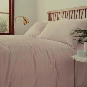 Image of Linea Linea Flannel Fitted Sheet - Blush