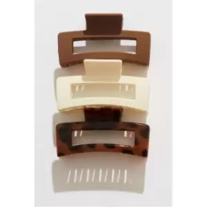 Image of I Saw It First Three Pack Rectangle Hair Claws - Brown