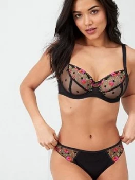 Image of Freya Awakening Floral Brazilian Brief - Black