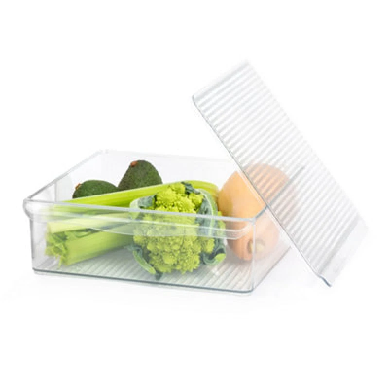 Image of LIVIVO Extra Large Clear Fridge Organisers - Set of 2 Clear