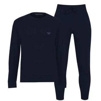 Image of Emporio Armani Waffle Tracksuit - Blue