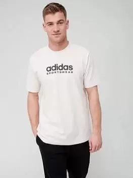 Image of adidas Sportswear Sportswear All SZN Graphic T-Shirt - White, Orange, Size XS, Men