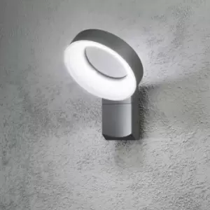 Image of Konstsmide Asti Outdoor Modern Wall Light Ring Dark Grey LED, IP44