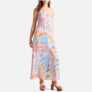Image of Ted Baker Lizybet Abstract Floral Print Crepe dress - UK 12